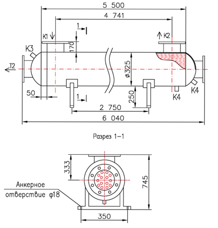 Чертёж КС 300-5,5-8×0,8-75,9