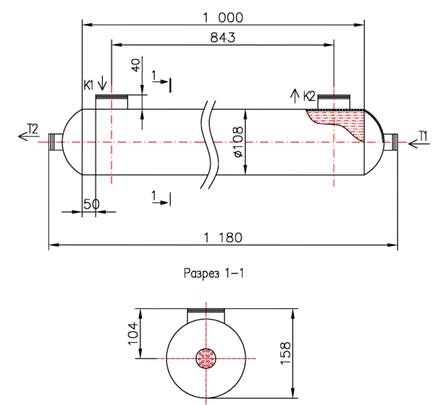Чертёж КС 100-1-8×0,8-1,2