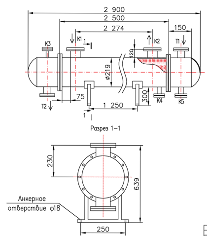 Чертёж КС 200-2,5-12×1,5-9,44