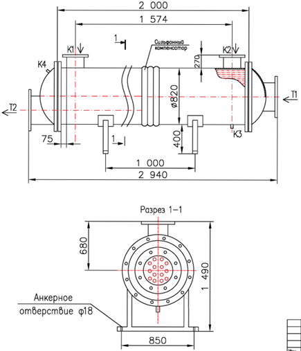 Чертёж КС 800-2-16×1,5-121