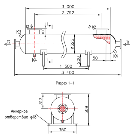 Чертёж КС 300-3-8×0,6-41,4