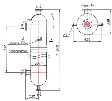 Чертёж КС 210-1,5-8×0,8-9,0, вертикальный