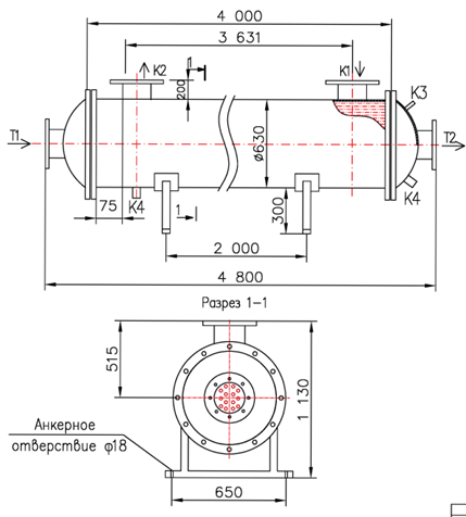 Чертёж КС 600-4-8×0,8-252,0