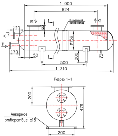 Чертёж КС 200-4-8×0,8-24