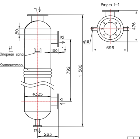Чертёж КС 300-1СК-8×0,8-19,0
