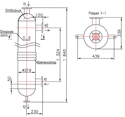 Чертёж КС 200-1,5-8×0,8-9, Ру16