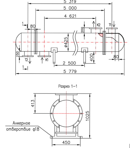 Чертёж КС 400-5-16×1,5-65,0