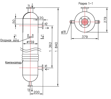 Чертёж КС 150-1,5-8×0,8-4, вертикальный