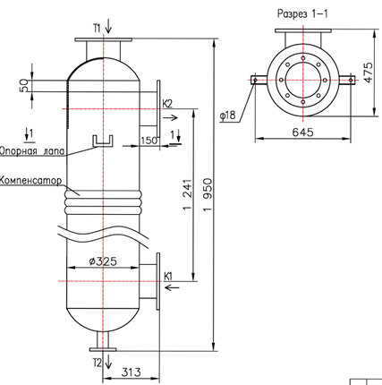 Чертёж КС 300-1,5СК-8×0,8-20,7, Сталь 20