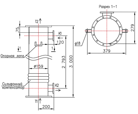 Чертёж КС 150-3-8×1,5-9