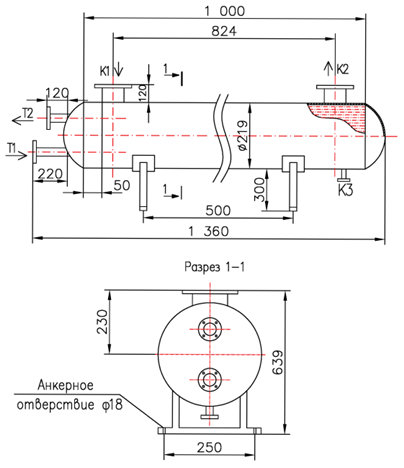 Чертёж КС 200-1-2Х-8×0,8-6