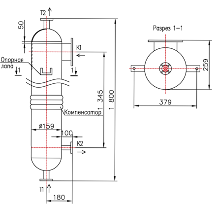 Чертёж КС 150-1,5-8×0,8-4,5, Ру10/6, AISI 304
