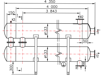 Чертёж 2КС 130-4-8×0,8-16,0