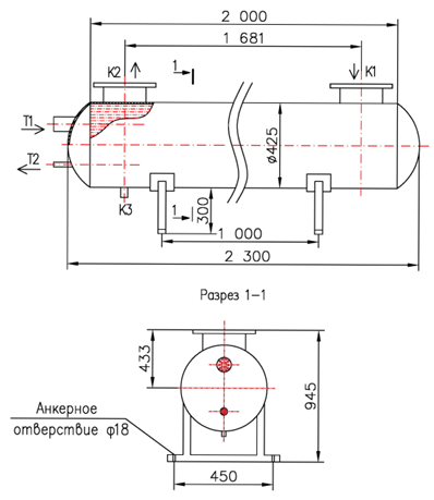 Чертёж КС 400-2-2Х-8×1,56-54